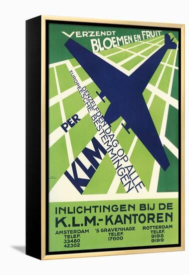 Klm Travel Poster-null-Framed Stretched Canvas