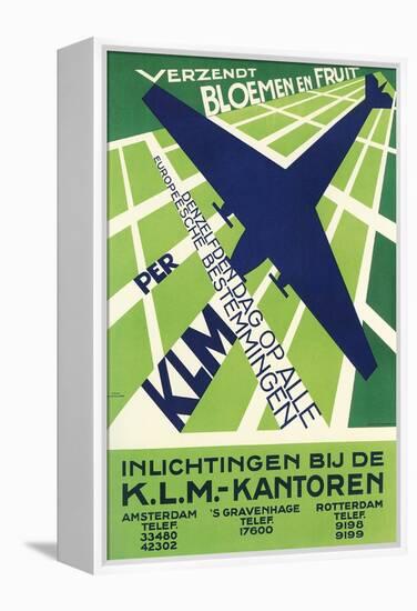 Klm Travel Poster-null-Framed Stretched Canvas