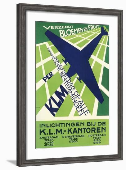 Klm Travel Poster-null-Framed Art Print