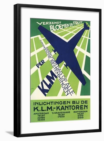 Klm Travel Poster-null-Framed Art Print