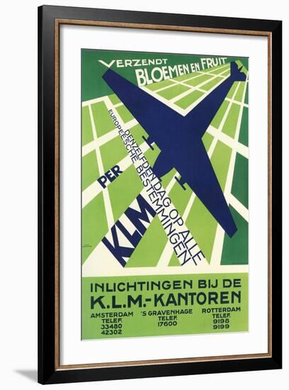 Klm Travel Poster-null-Framed Art Print