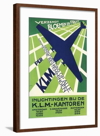 Klm Travel Poster-null-Framed Art Print