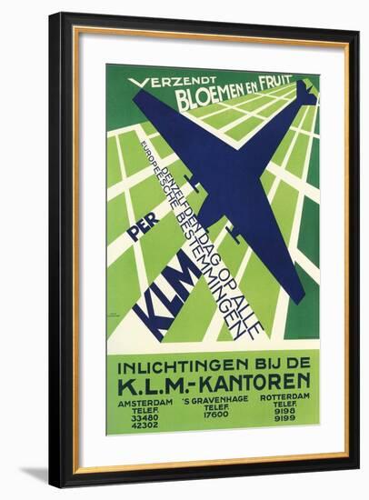 Klm Travel Poster-null-Framed Art Print