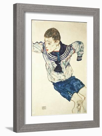 Knabe in Matrosenanzug, 1914-Egon Schiele-Framed Giclee Print