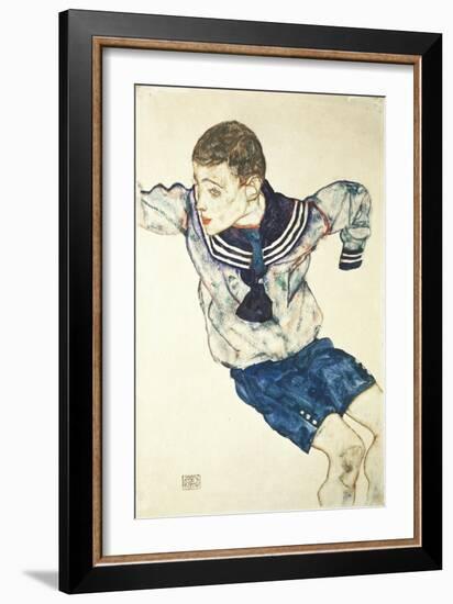 Knabe in Matrosenanzug, 1914-Egon Schiele-Framed Giclee Print