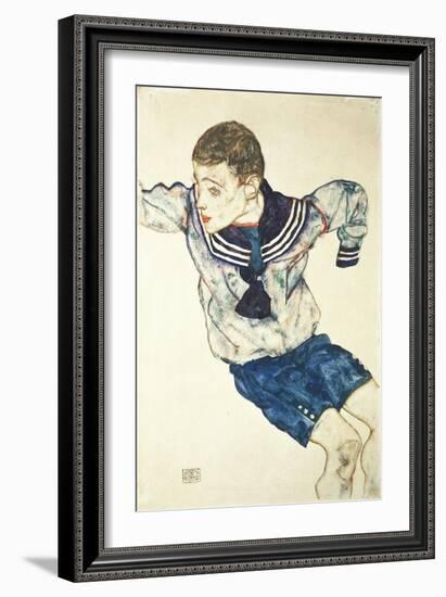 Knabe in Matrosenanzug, 1914-Egon Schiele-Framed Giclee Print