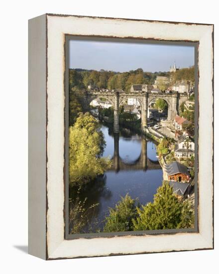 Knaresborough Viaduct and River Nidd in Autumn, North Yorkshire, Yorkshire, England, United Kingdom-Mark Sunderland-Framed Premier Image Canvas