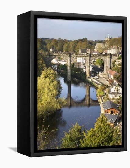 Knaresborough Viaduct and River Nidd in Autumn, North Yorkshire, Yorkshire, England, United Kingdom-Mark Sunderland-Framed Premier Image Canvas