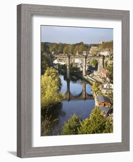 Knaresborough Viaduct and River Nidd in Autumn, North Yorkshire, Yorkshire, England, United Kingdom-Mark Sunderland-Framed Photographic Print