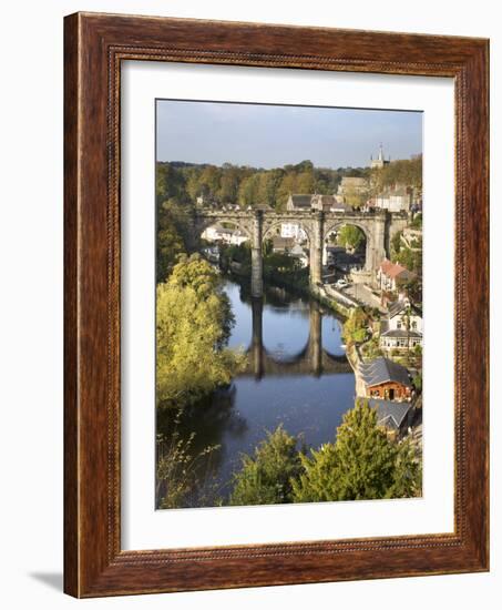 Knaresborough Viaduct and River Nidd in Autumn, North Yorkshire, Yorkshire, England, United Kingdom-Mark Sunderland-Framed Photographic Print