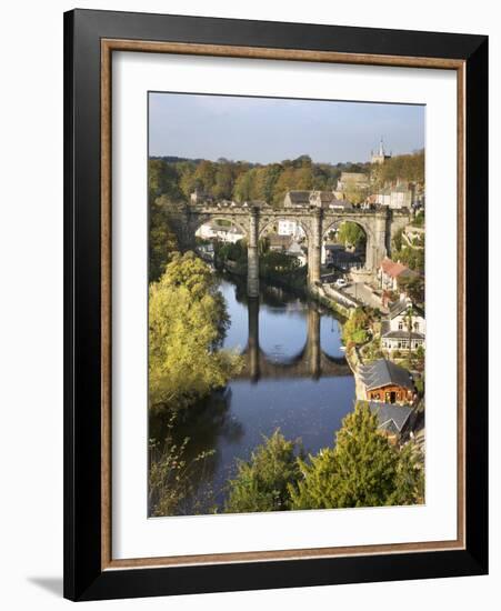 Knaresborough Viaduct and River Nidd in Autumn, North Yorkshire, Yorkshire, England, United Kingdom-Mark Sunderland-Framed Photographic Print