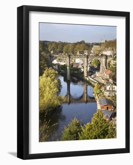 Knaresborough Viaduct and River Nidd in Autumn, North Yorkshire, Yorkshire, England, United Kingdom-Mark Sunderland-Framed Photographic Print