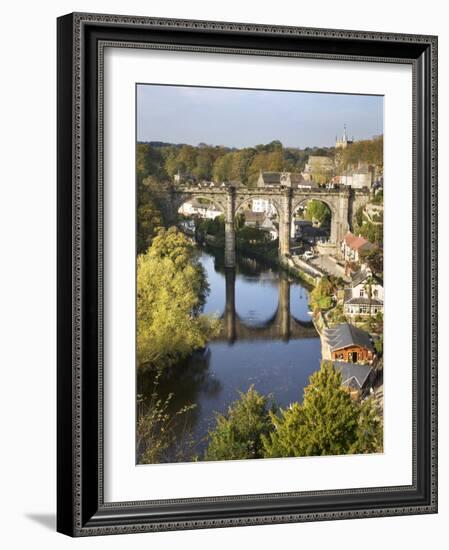 Knaresborough Viaduct and River Nidd in Autumn, North Yorkshire, Yorkshire, England, United Kingdom-Mark Sunderland-Framed Photographic Print