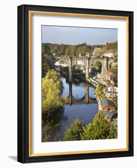 Knaresborough Viaduct and River Nidd in Autumn, North Yorkshire, Yorkshire, England, United Kingdom-Mark Sunderland-Framed Photographic Print