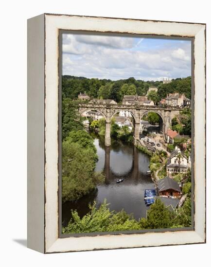 Knaresborough Viaduct and River Nidd in Summer, Knaresborough, North Yorkshire, Yorkshire, England-Mark Sunderland-Framed Premier Image Canvas