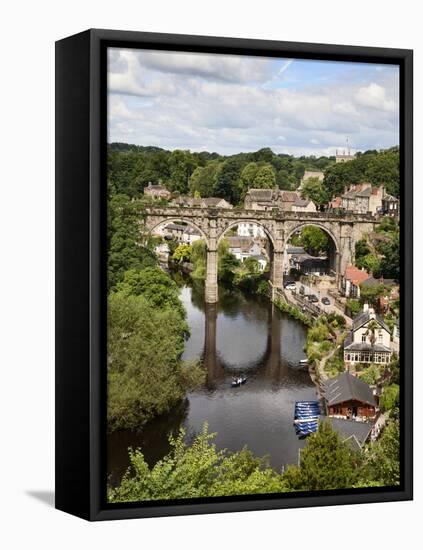 Knaresborough Viaduct and River Nidd in Summer, Knaresborough, North Yorkshire, Yorkshire, England-Mark Sunderland-Framed Premier Image Canvas