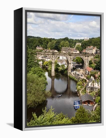 Knaresborough Viaduct and River Nidd in Summer, Knaresborough, North Yorkshire, Yorkshire, England-Mark Sunderland-Framed Premier Image Canvas