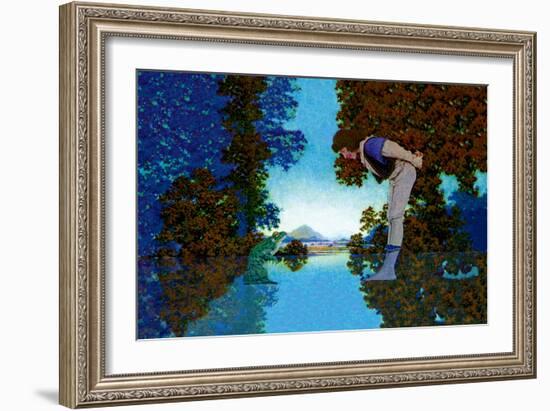 Knave and Frog-Maxfield Parrish-Framed Art Print