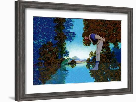 Knave and Frog-Maxfield Parrish-Framed Art Print