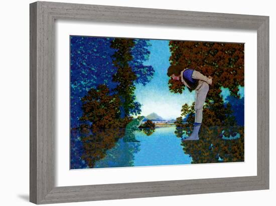 Knave and Frog-Maxfield Parrish-Framed Art Print