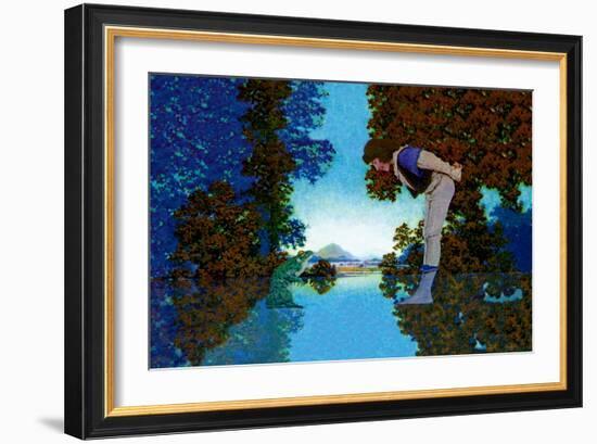 Knave and Frog-Maxfield Parrish-Framed Art Print