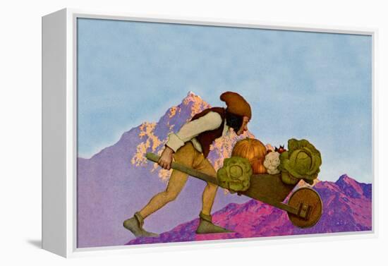 Knave with a Wheelbarrow-Maxfield Parrish-Framed Stretched Canvas