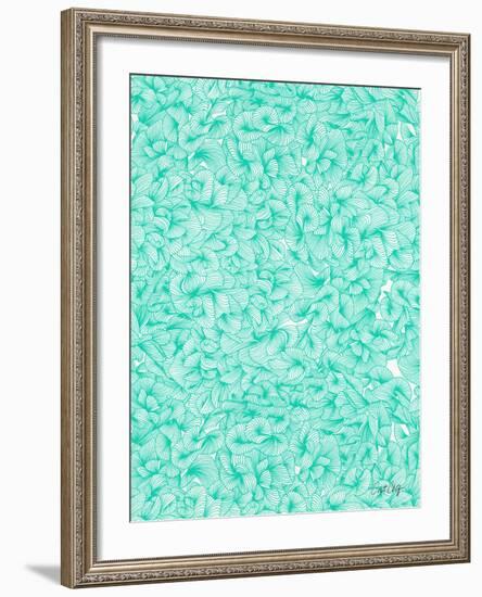 Knee Deep in Turquoise Ink-Cat Coquillette-Framed Giclee Print