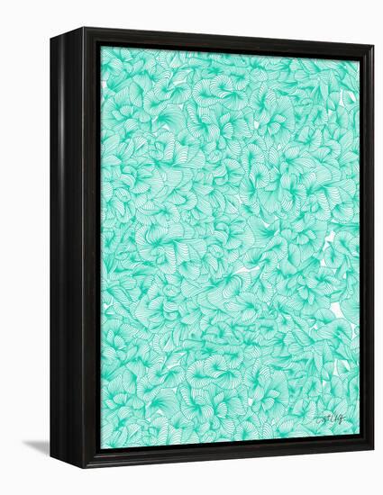 Knee Deep in Turquoise Ink-Cat Coquillette-Framed Premier Image Canvas