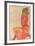 Kneeling Female in Orange-Red Dress, 1910-Egon Schiele-Framed Giclee Print