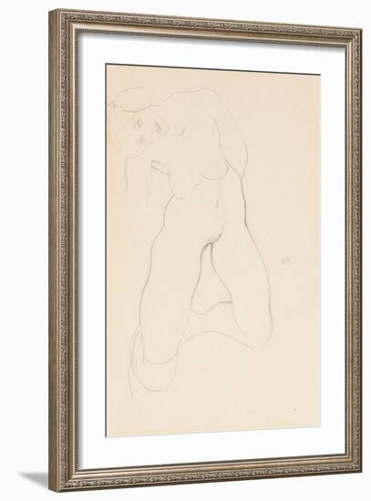 Kneeling Female Nude, 1912-Egon Schiele-Framed Giclee Print