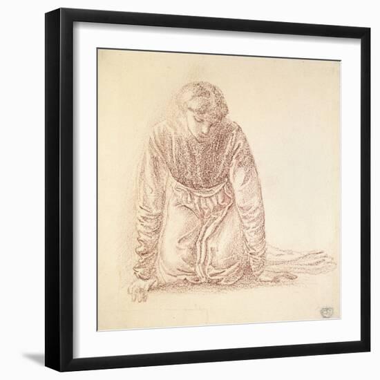 Kneeling Figure of a Woman-Edward Burne-Jones-Framed Giclee Print