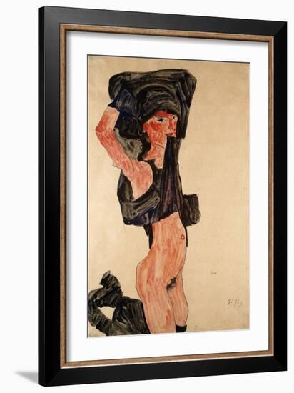 Kneeling Girl, Kniedes Maedchen, 1910-Egon Schiele-Framed Giclee Print