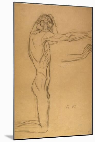 Kneeling Male Nude-Gustav Klimt-Mounted Giclee Print