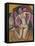 Kneeling Nude in Front of Red Screen, Ca 1911-1912-Ernst Ludwig Kirchner-Framed Premier Image Canvas
