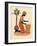 Kneeling Right Weaving Basket - Orange Dress-Judy Mastrangelo-Framed Giclee Print