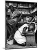 Kneeling Schoolgirl Writing on Wooden Bench. Accura, Gold Coast, Ghana-Alfred Eisenstaedt-Mounted Photographic Print