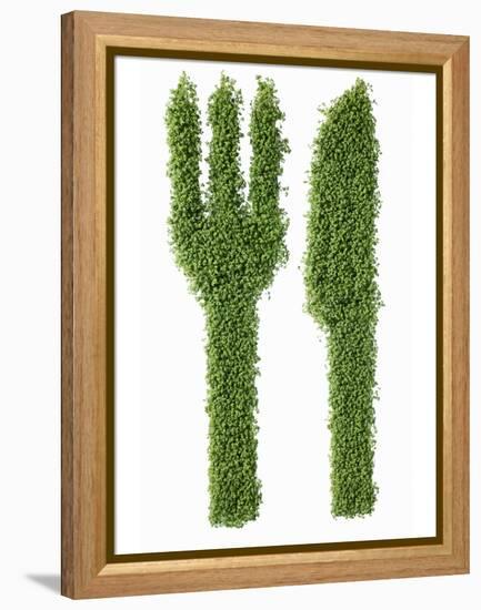 Knife and Fork in Cress-Kröger & Gross-Framed Premier Image Canvas