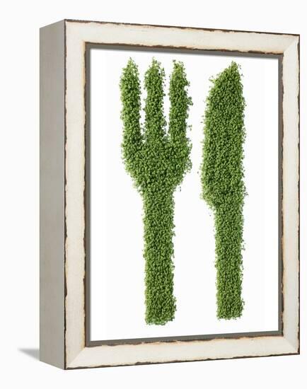 Knife and Fork in Cress-Kröger & Gross-Framed Premier Image Canvas