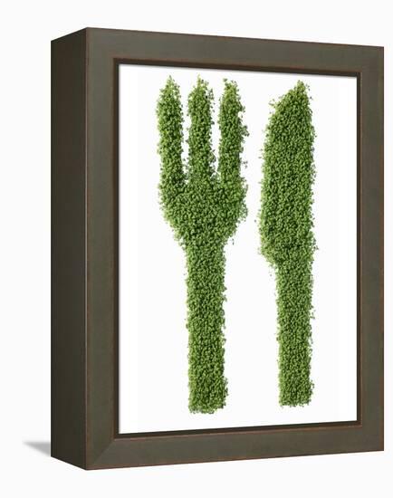 Knife and Fork in Cress-Kröger & Gross-Framed Premier Image Canvas