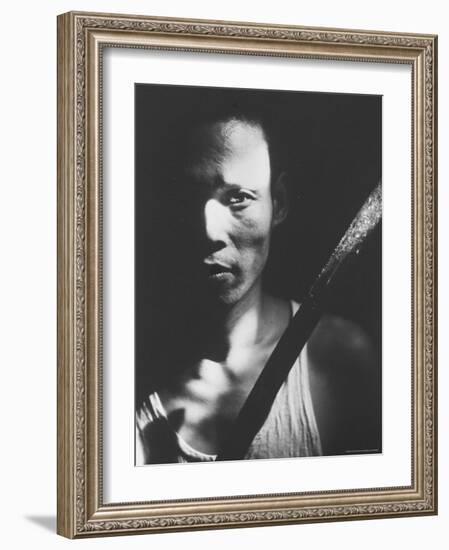 Knife Called a Paring is Held by Indonesian Youth Who Used It to Kill Communist Revolutionaries-Co Rentmeester-Framed Photographic Print