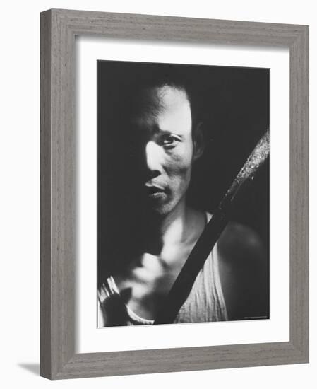 Knife Called a Paring is Held by Indonesian Youth Who Used It to Kill Communist Revolutionaries-Co Rentmeester-Framed Photographic Print
