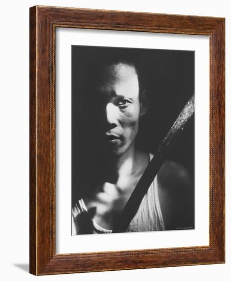 Knife Called a Paring is Held by Indonesian Youth Who Used It to Kill Communist Revolutionaries-Co Rentmeester-Framed Photographic Print