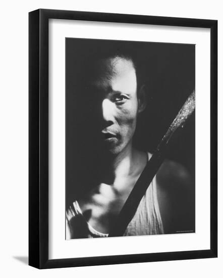 Knife Called a Paring is Held by Indonesian Youth Who Used It to Kill Communist Revolutionaries-Co Rentmeester-Framed Photographic Print