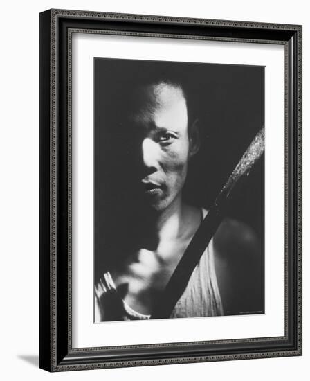 Knife Called a Paring is Held by Indonesian Youth Who Used It to Kill Communist Revolutionaries-Co Rentmeester-Framed Photographic Print