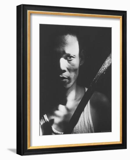 Knife Called a Paring is Held by Indonesian Youth Who Used It to Kill Communist Revolutionaries-Co Rentmeester-Framed Photographic Print