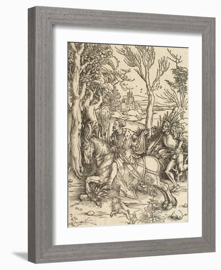 Knight and Lansquenet, C1497-Albrecht Durer-Framed Giclee Print