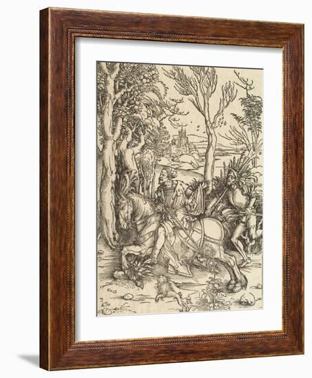 Knight and Lansquenet, C1497-Albrecht Durer-Framed Giclee Print
