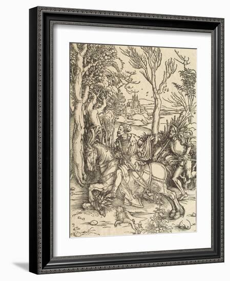 Knight and Lansquenet, C1497-Albrecht Durer-Framed Giclee Print