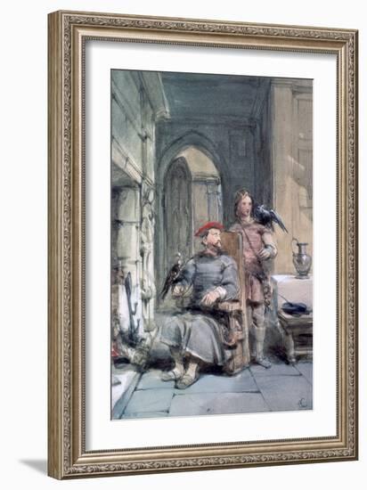 Knight and Page, 19th Century-George Cattermole-Framed Giclee Print