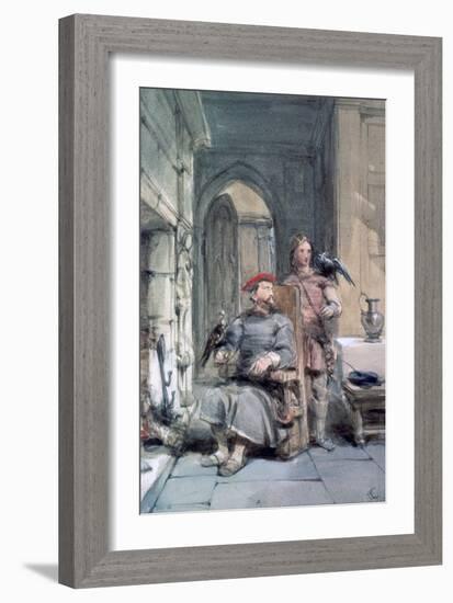 Knight and Page, 19th Century-George Cattermole-Framed Giclee Print